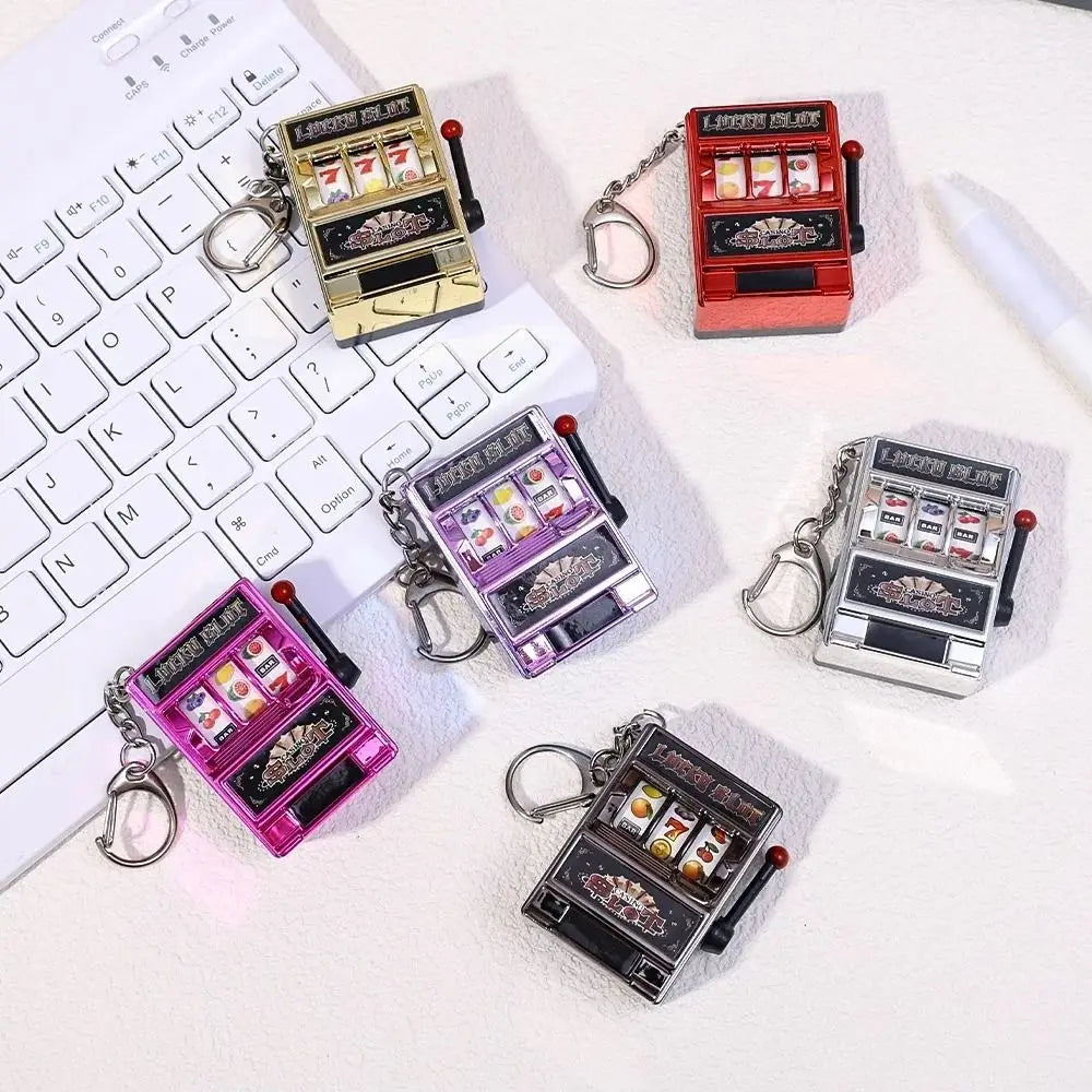🎰✨ "LuckySpin™ Mini Slot Machine Keychain" ✨🔑