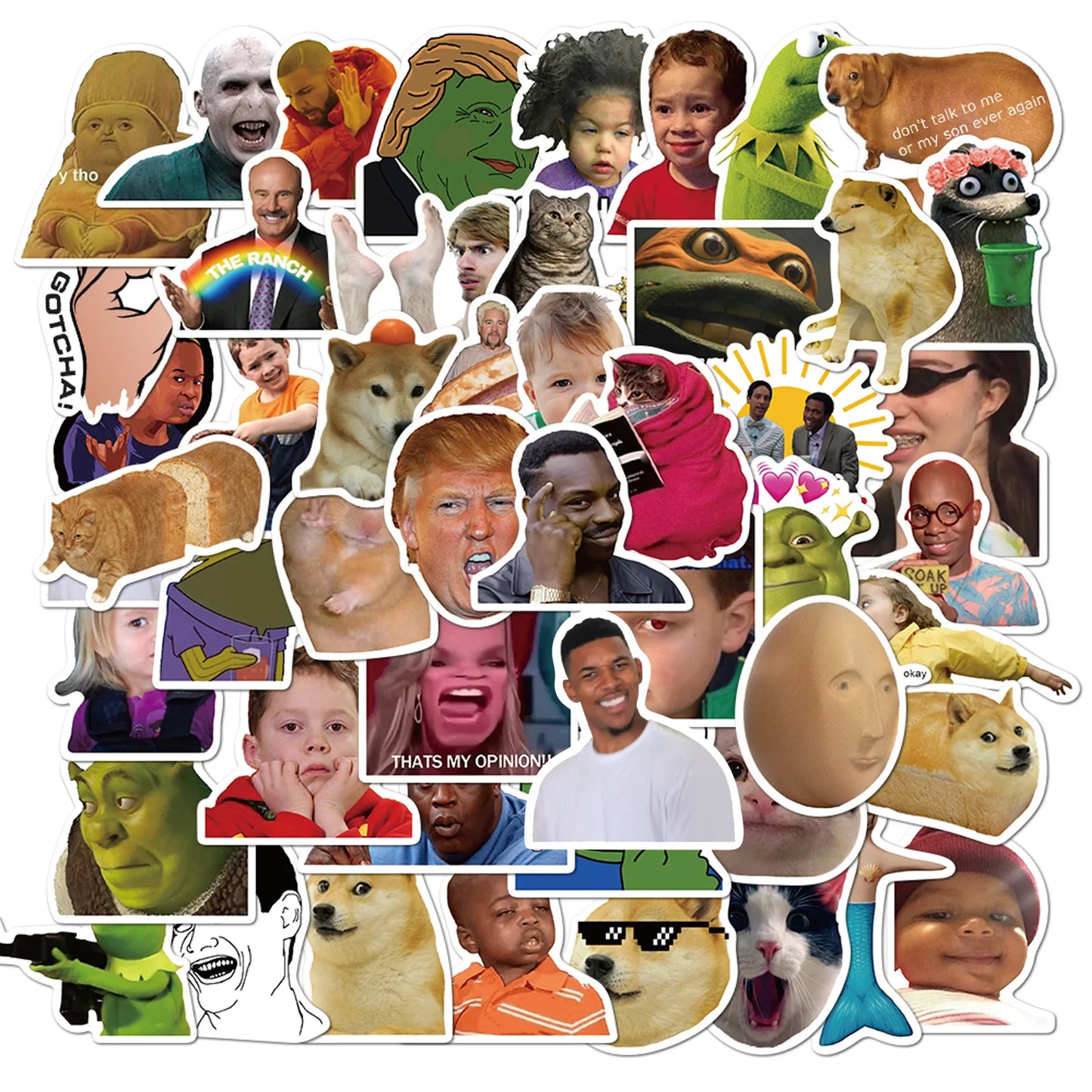π€£β¨ Funny Meme Animal Sticker Pack β Laughter That Sticks! 50pcs β¨π€£