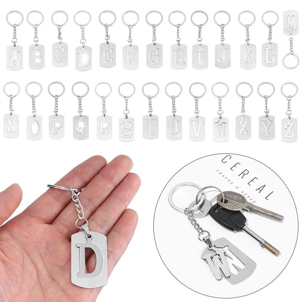 Stainless Steel A-Z Letters Keychain