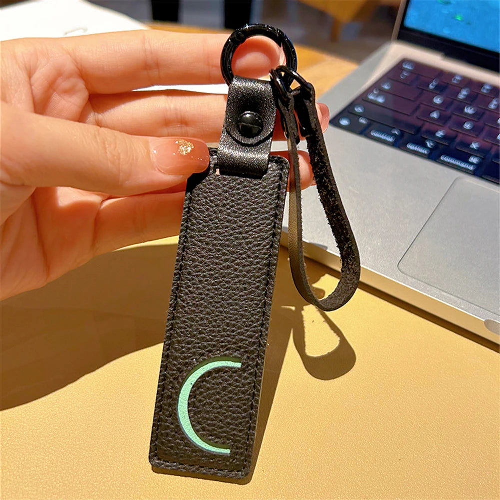 Custom Leather Initial Keychain