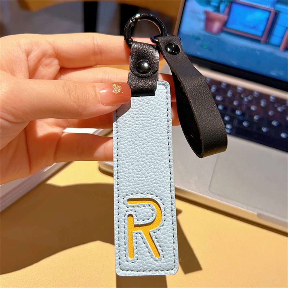 Custom Leather Initial Keychain