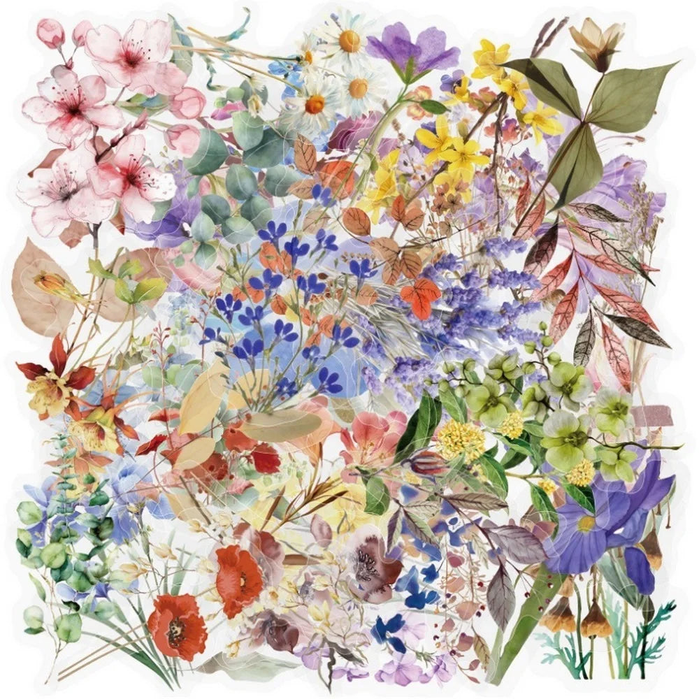 🌸✨Whimsical Wildflower Sticker Set/50pcs ✨🌼