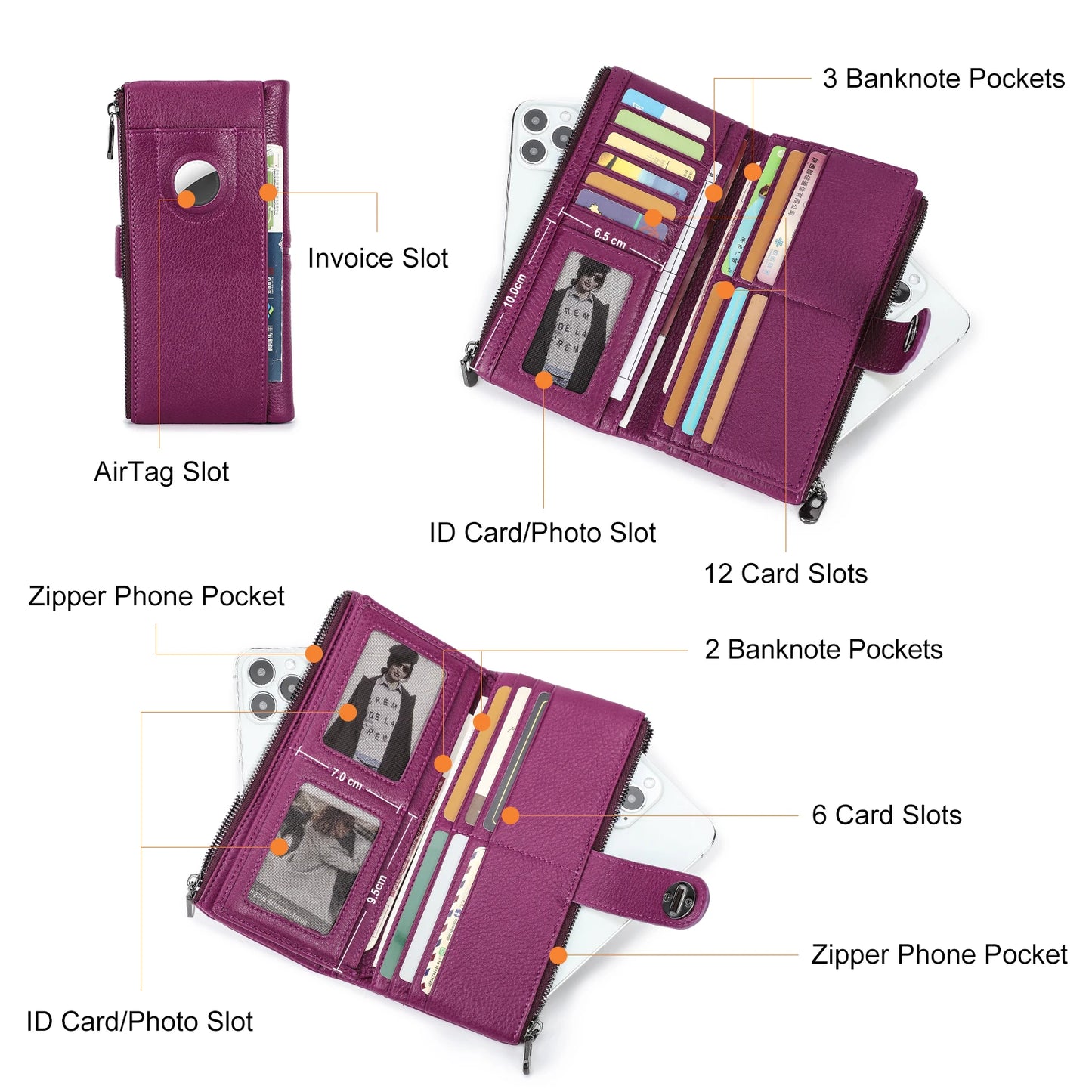 ๐ Luxury Genuine Leather Wallet for Women โ Elegance in Every Detail