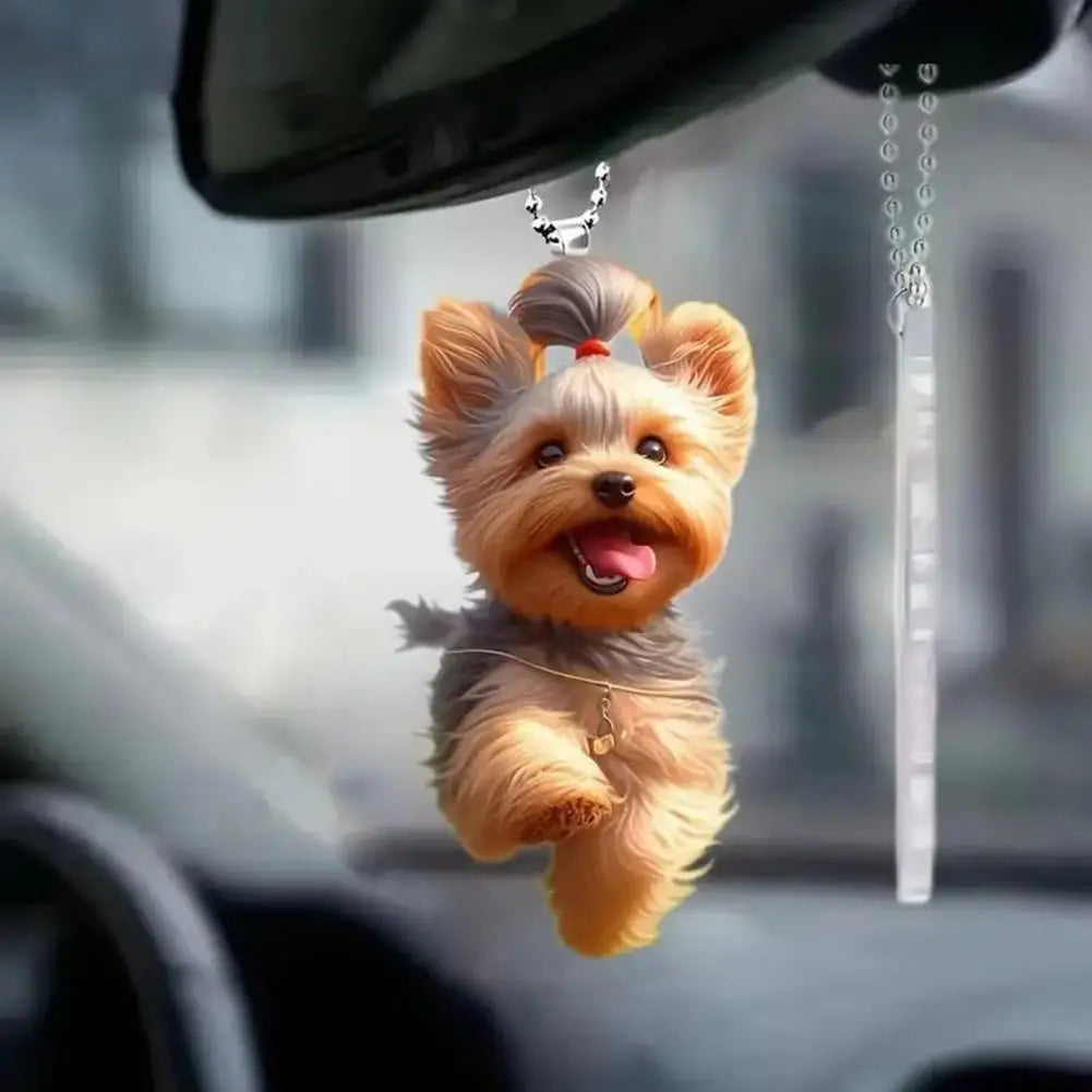 ๐ถ Flat Cartoon Dog Keychain โ Cute Acrylic Hanging Pendant ๐พโจ