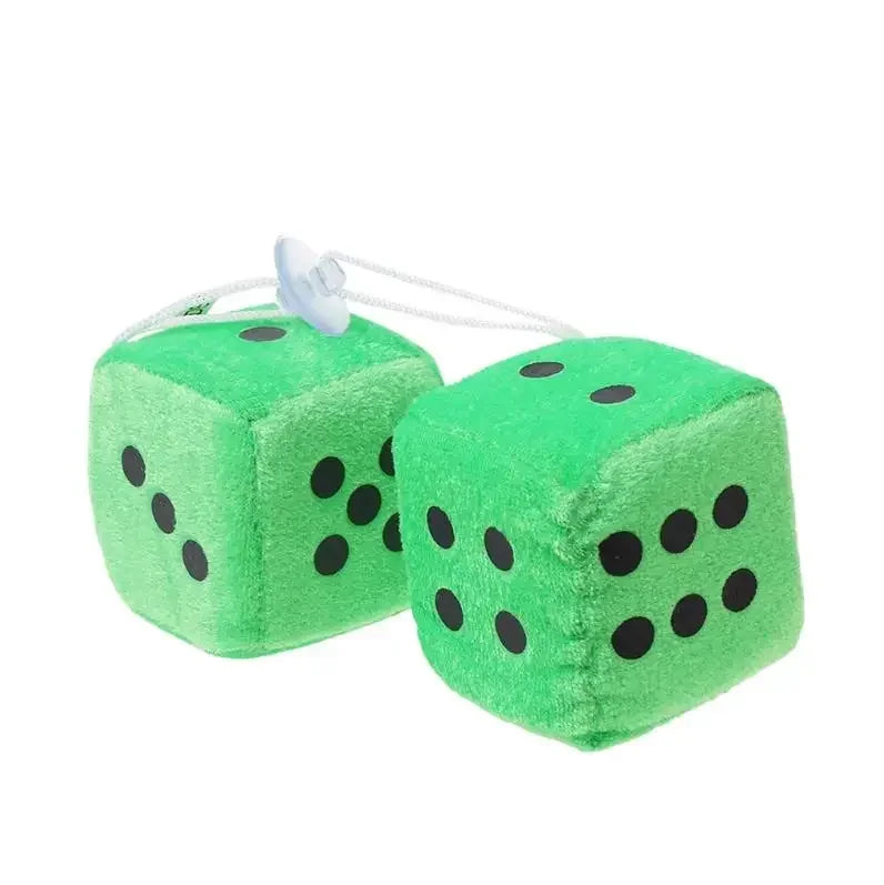 Fuzzy Hanging Dice for Car Interior – Retro Rearview Mirror Decoration 🎲