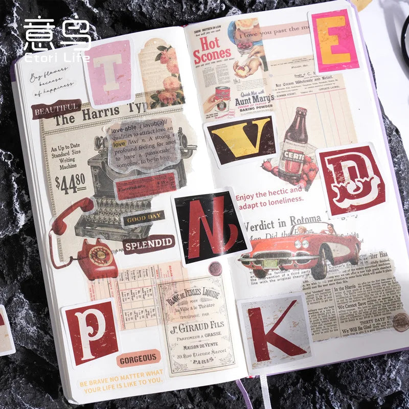 π β¨ Retro Ransom Letter Alphabet Stickers/46pcs β¨π°