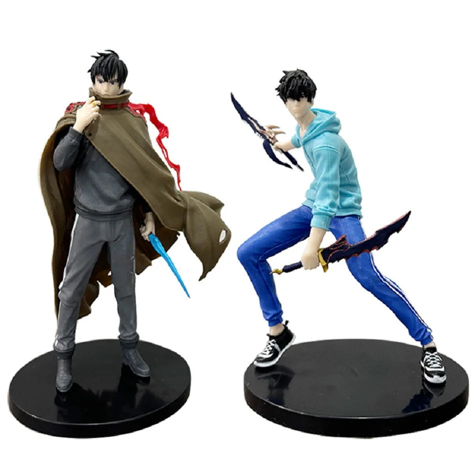 ⚔️ Solo Leveling Anime Figure Set – Sung Jin-Woo & Shadow Soldier 🌑🖤