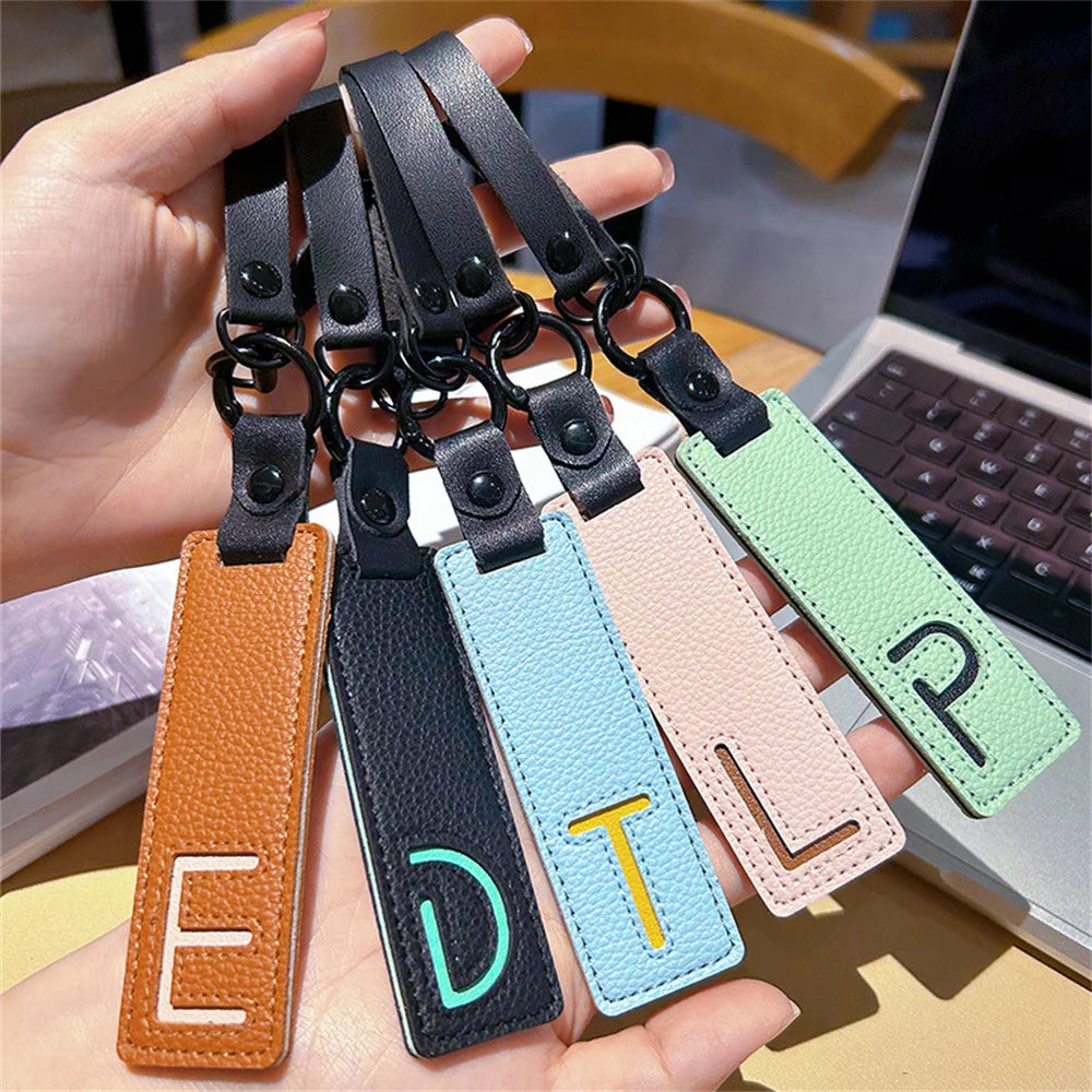 Custom Leather Initial Keychain