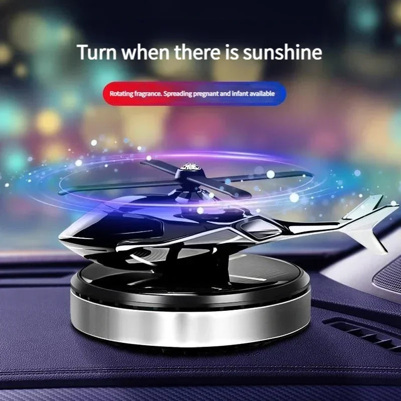 π Solar Car Air Freshener β Helicopter Design | Aromatherapy & Odor Removal