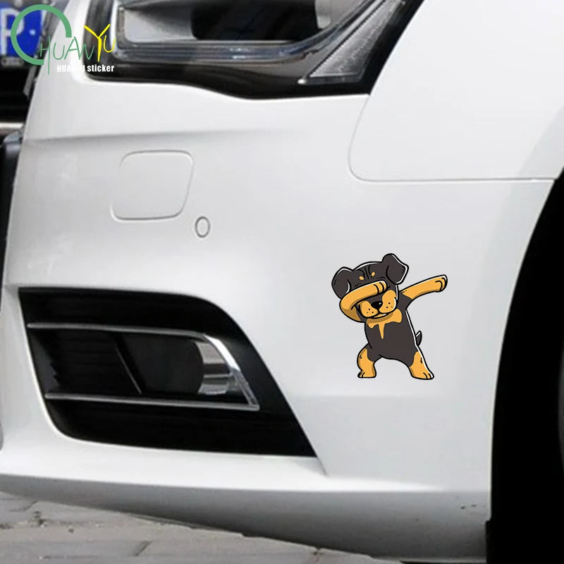 Dabbing Rottweiler Car Sticker
