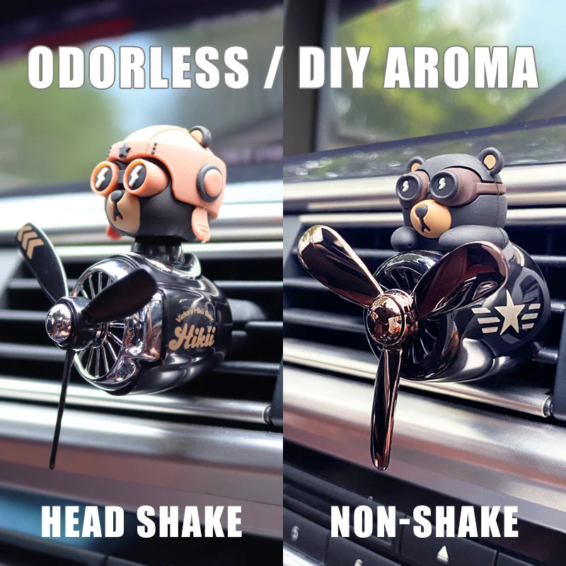 π§ΈβοΈ Cute Bear Car Air Freshener β Propeller Style Vent Clip! ππ¨