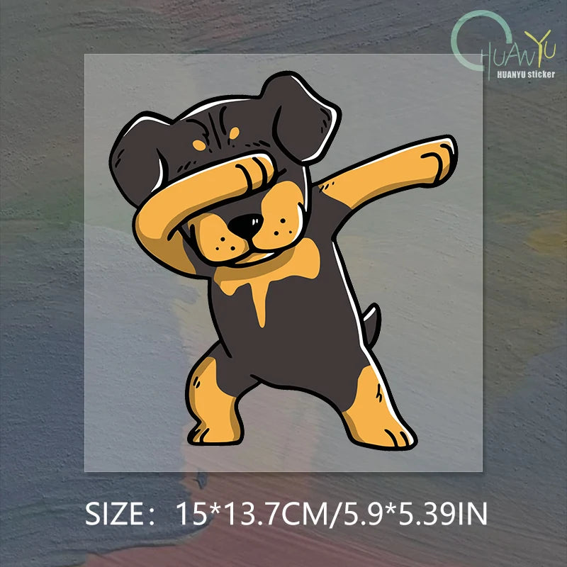 Dabbing Rottweiler Car Sticker
