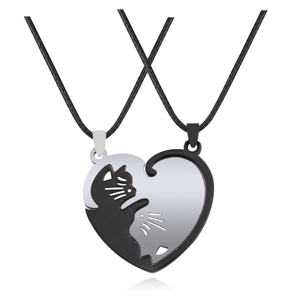 π€π€ Cute Black & White Cats Couple Keychain β For True Love! π±
