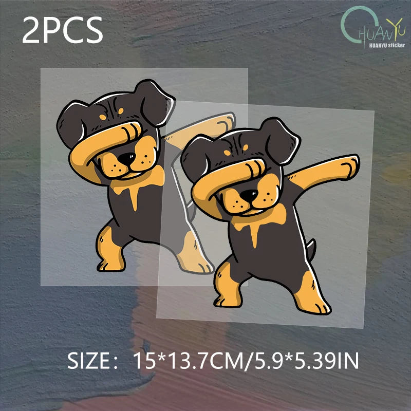 Dabbing Rottweiler Car Sticker