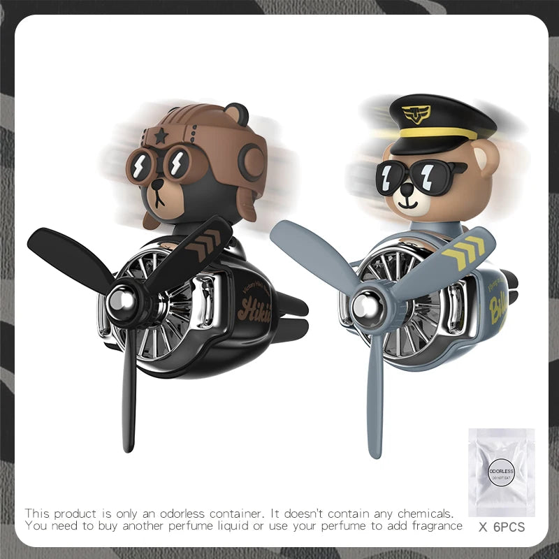 π§ΈβοΈ Cute Bear Car Air Freshener β Propeller Style Vent Clip! ππ¨