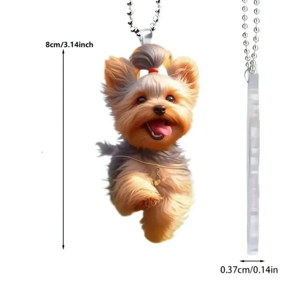 ๐ถ Flat Cartoon Dog Keychain โ Cute Acrylic Hanging Pendant ๐พโจ
