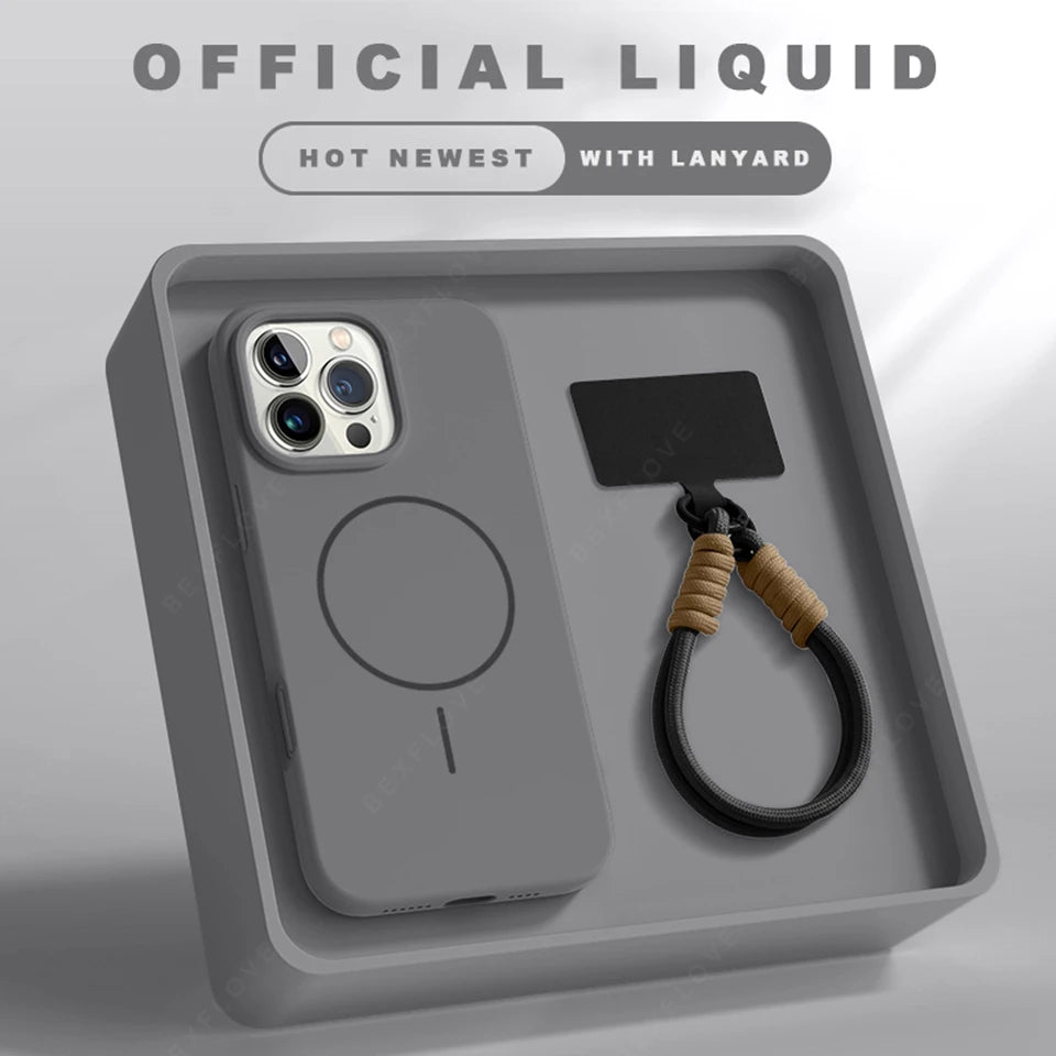 π± Official Liquid Silicone Case with Lanyard β Soft Touch, Strong Grip πΌ