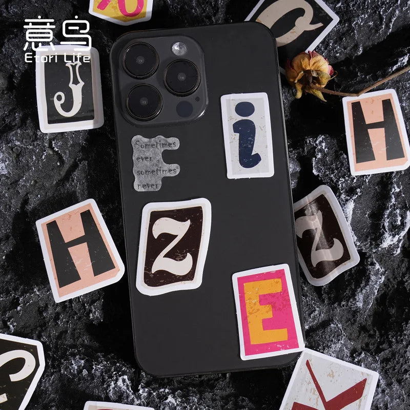 π β¨ Retro Ransom Letter Alphabet Stickers/46pcs β¨π°