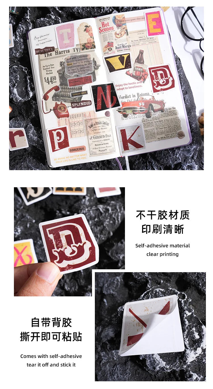 π β¨ Retro Ransom Letter Alphabet Stickers/46pcs β¨π°