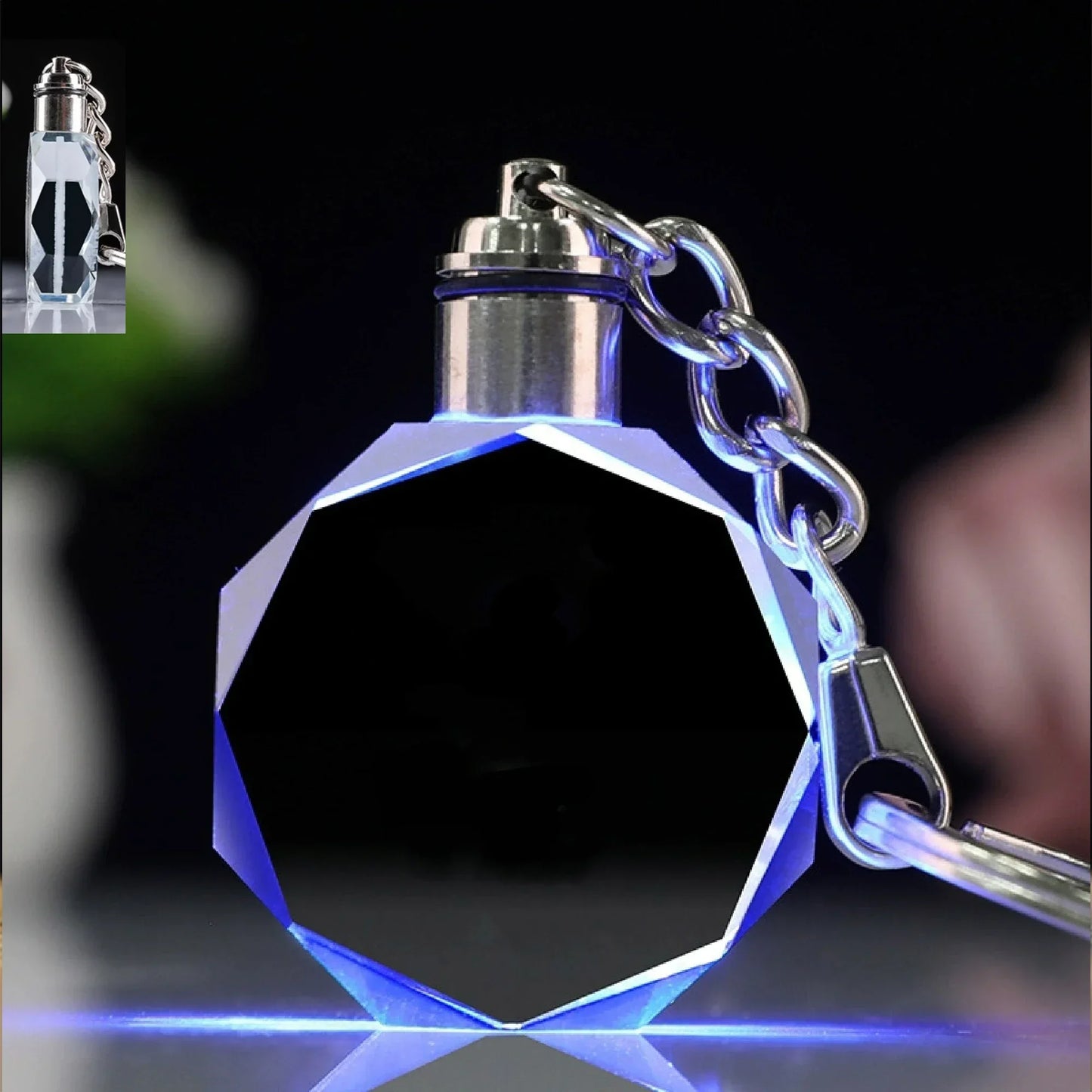 π Custom Crystal LED Keychain β Free Engraving, Unique Gift Idea!