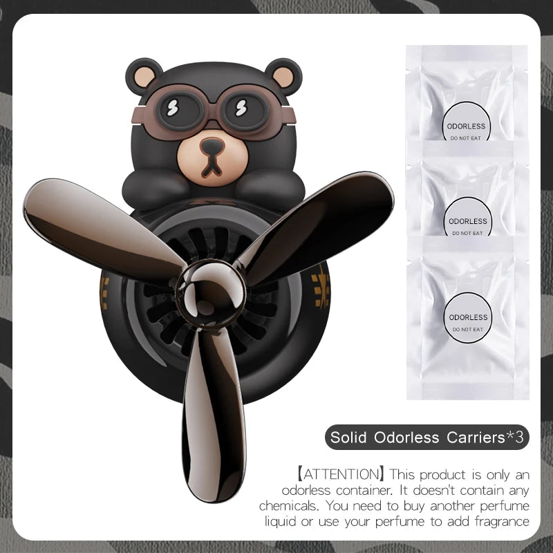 π§ΈβοΈ Cute Bear Car Air Freshener β Propeller Style Vent Clip! ππ¨