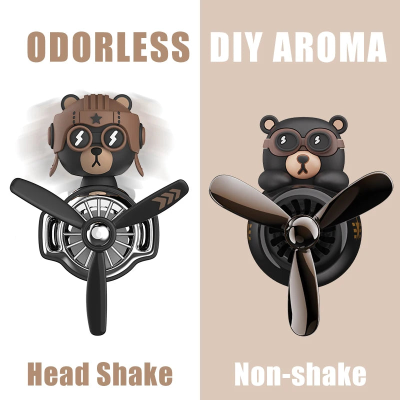 π§ΈβοΈ Cute Bear Car Air Freshener β Propeller Style Vent Clip! ππ¨