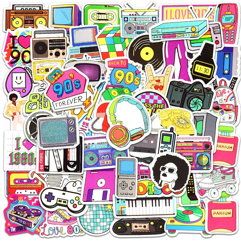 πβ¨ Retro 80s & 90s Sticker Pack β A Blast from the Past! 70pcs β¨π π