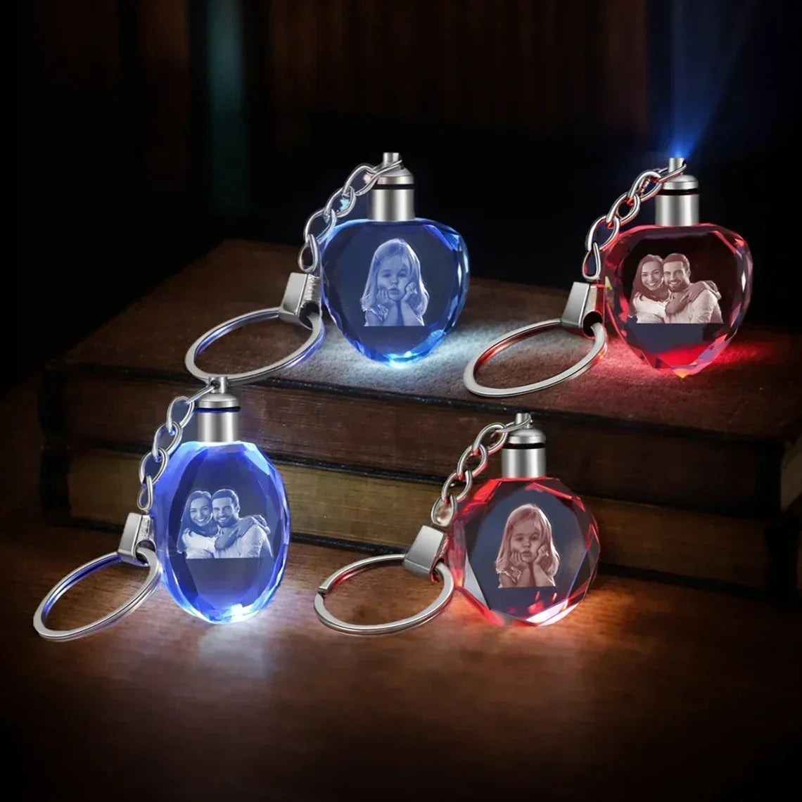 π Custom Crystal LED Keychain β Free Engraving, Unique Gift Idea!