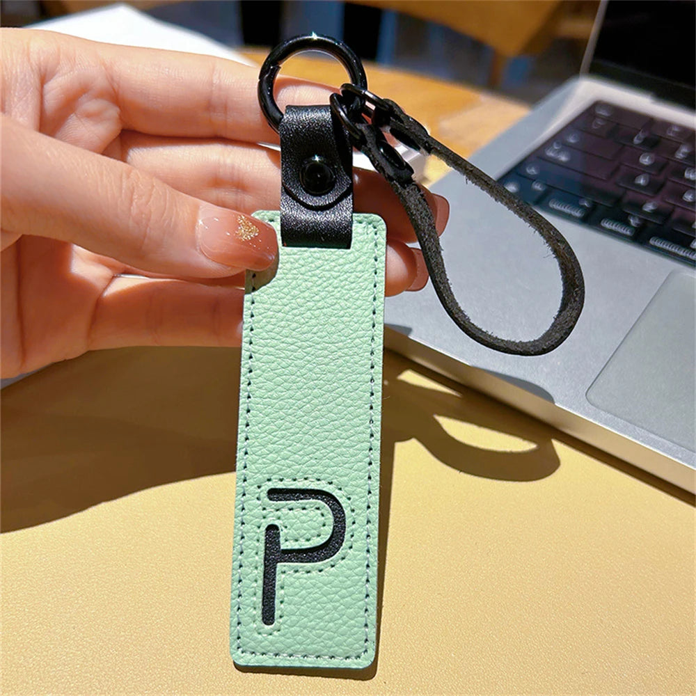 Custom Leather Initial Keychain