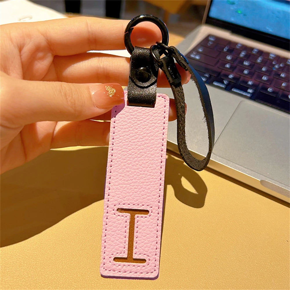 Custom Leather Initial Keychain