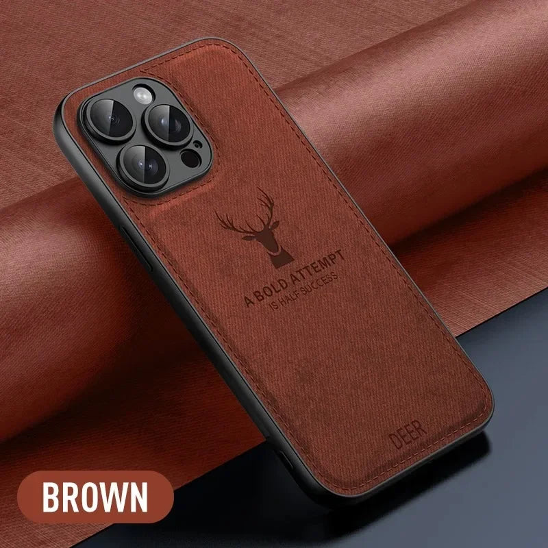 π¦ Luxury Cloth Leather Deer Head Pattern Case β Elegant & Durable! π