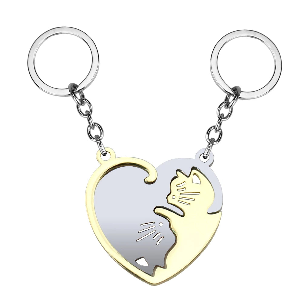 π€π€ Cute Black & White Cats Couple Keychain β For True Love! π±