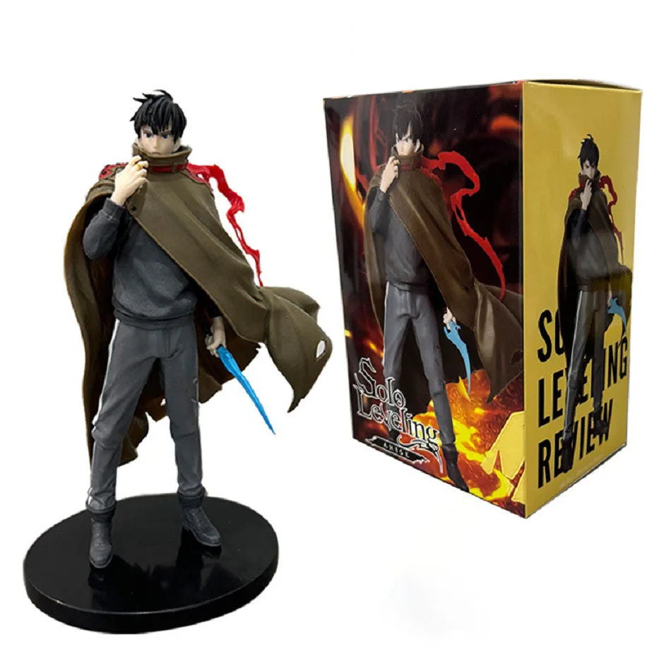 ⚔️ Solo Leveling Anime Figure Set – Sung Jin-Woo & Shadow Soldier 🌑🖤