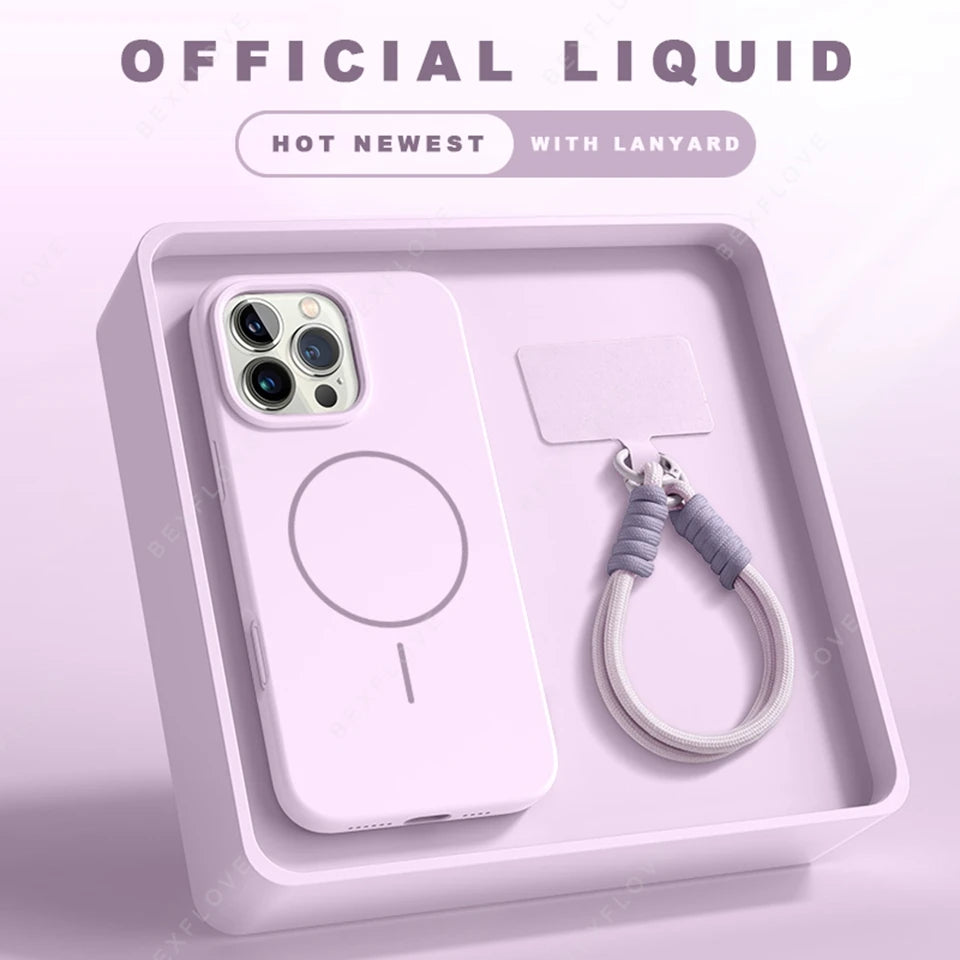 π± Official Liquid Silicone Case with Lanyard β Soft Touch, Strong Grip πΌ