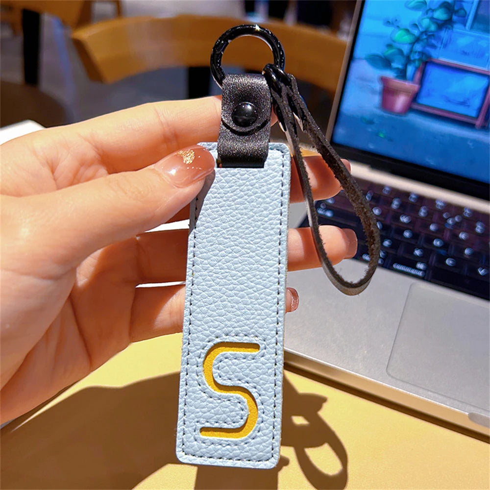 Custom Leather Initial Keychain