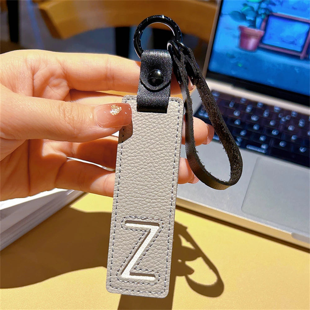 Custom Leather Initial Keychain