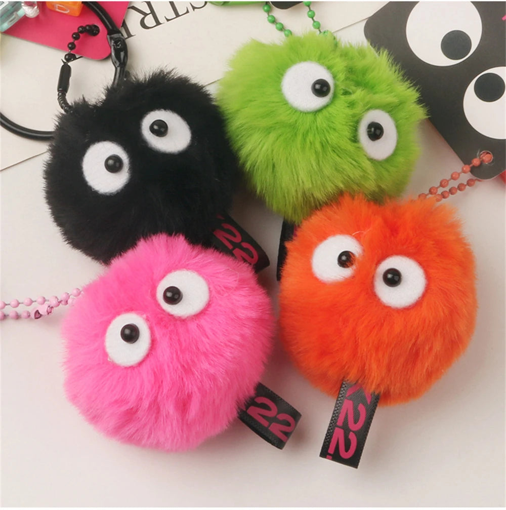 ๐โจ Fluffy Pompom Monster Keychains ๐โญ