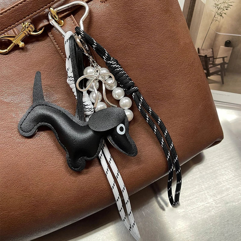 πΆ Cute Dachshund Dog Keychain Lanyard β Funny Pet Bag Charm π