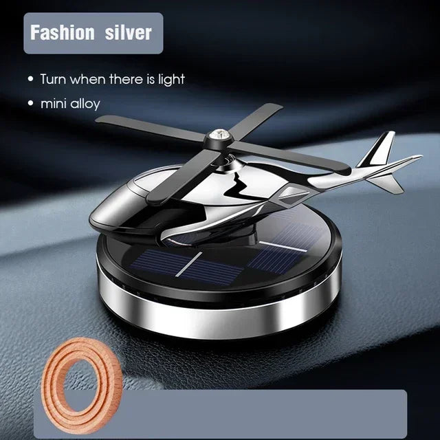 π Solar Car Air Freshener β Helicopter Design | Aromatherapy & Odor Removal