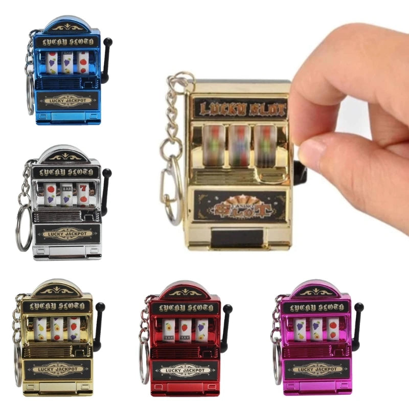 🎰✨ "LuckySpin™ Mini Slot Machine Keychain" ✨🔑