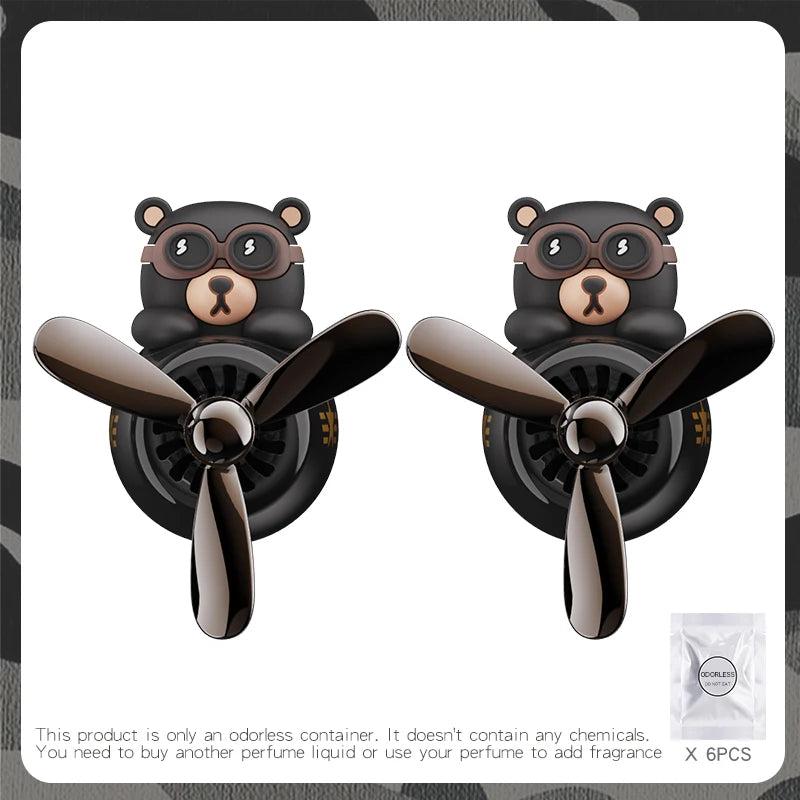 π§ΈβοΈ Cute Bear Car Air Freshener β Propeller Style Vent Clip! ππ¨