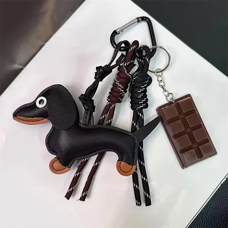 πΆ Cute Dachshund Dog Keychain Lanyard β Funny Pet Bag Charm π