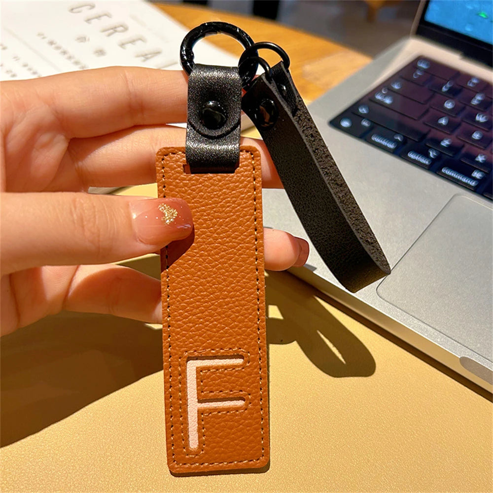 Custom Leather Initial Keychain