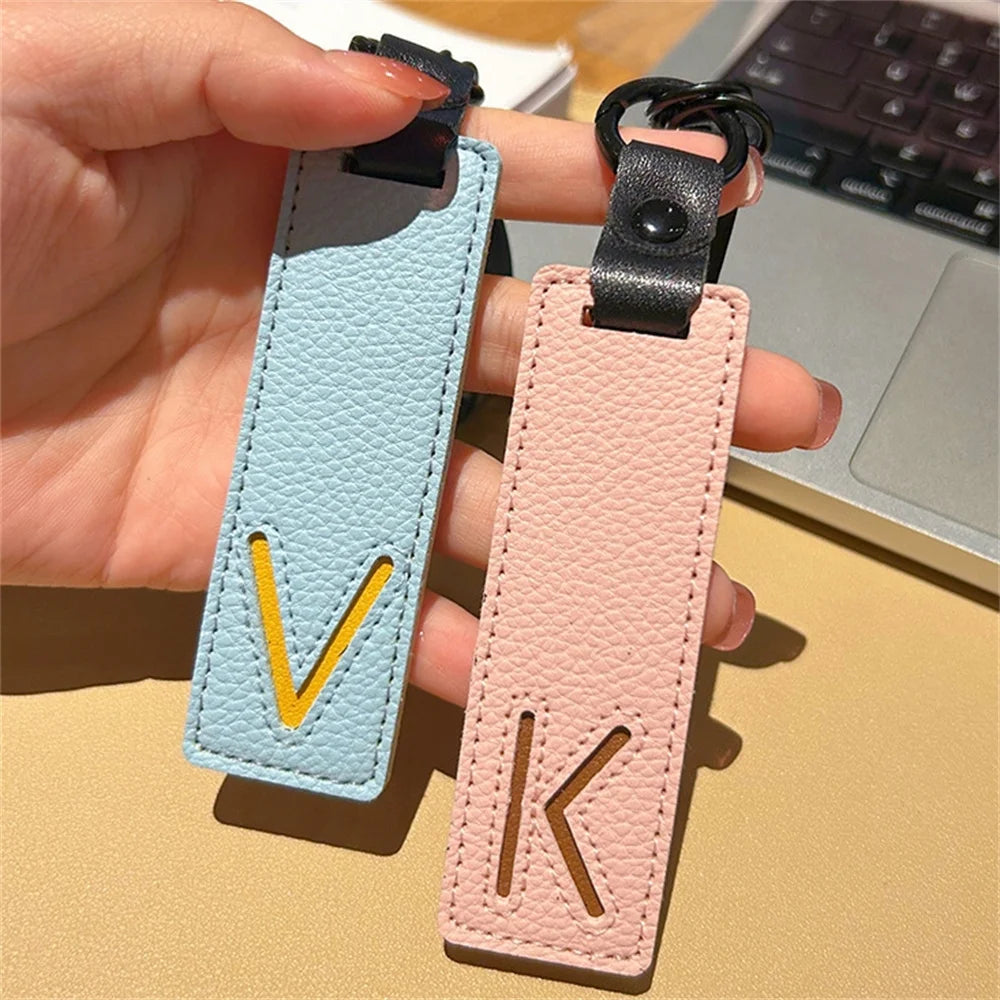 Custom Leather Initial Keychain