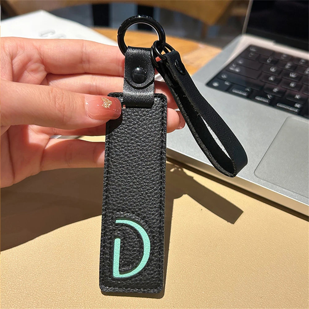 Custom Leather Initial Keychain