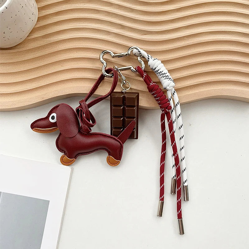 πΆ Cute Dachshund Dog Keychain Lanyard β Funny Pet Bag Charm π