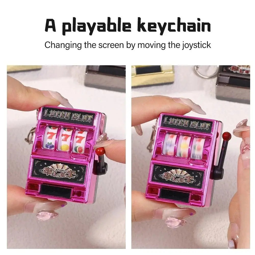 🎰✨ "LuckySpin™ Mini Slot Machine Keychain" ✨🔑