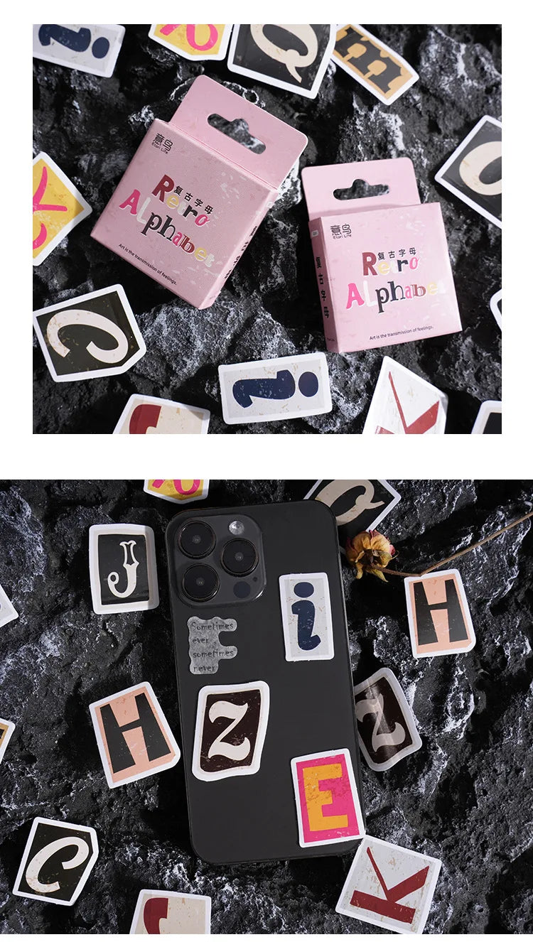 π β¨ Retro Ransom Letter Alphabet Stickers/46pcs β¨π°