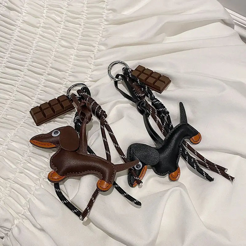 πΆ Cute Dachshund Dog Keychain Lanyard β Funny Pet Bag Charm π