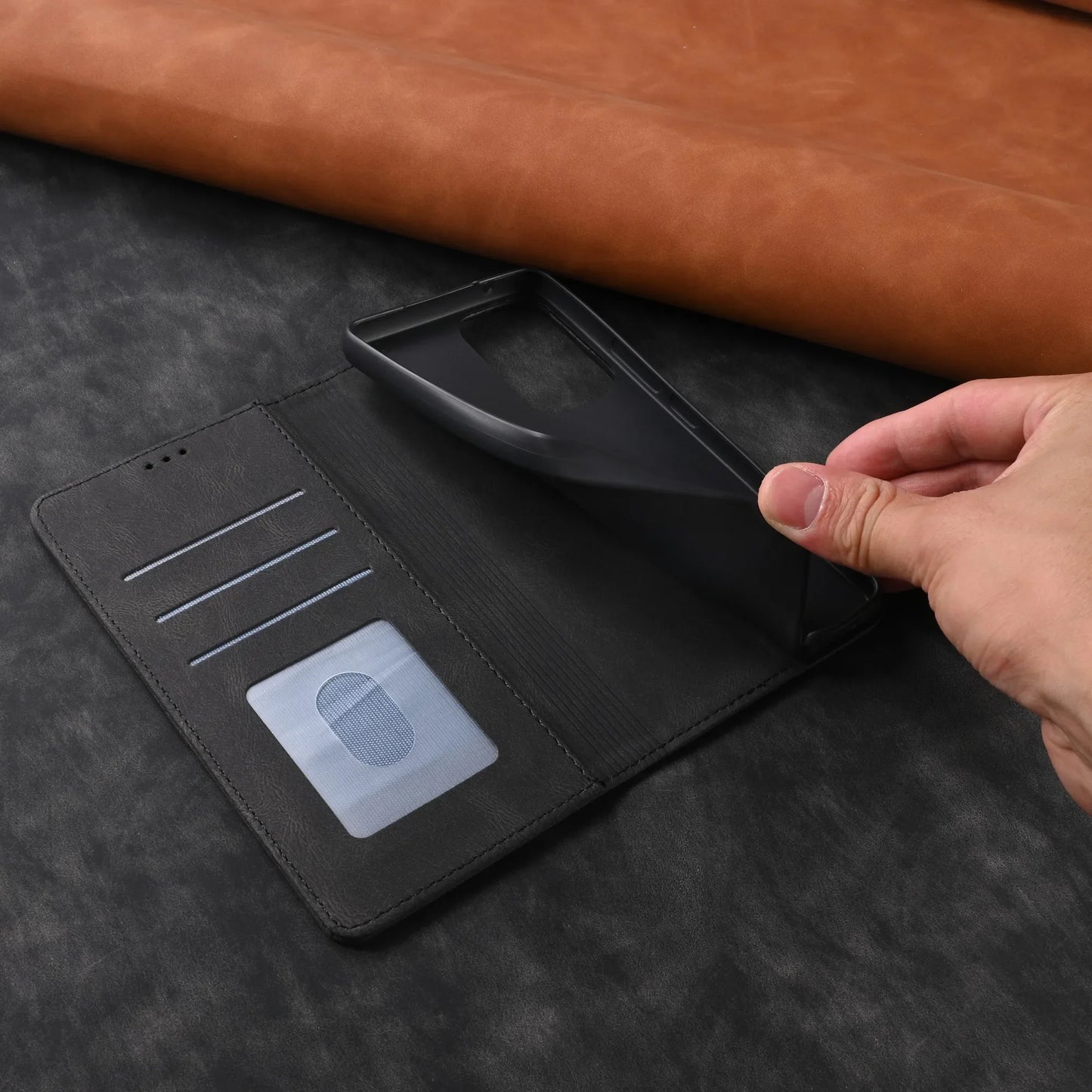 π Elegant Leather Flip Wallet Case β For Samsung Galaxy | Card Holder & Full Protection